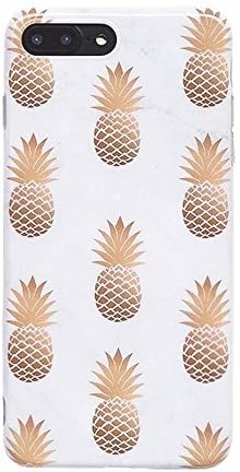 iPhone 8 Plus Case，LACK Marble Creative Design, Shiny Gold Pineapple Slim Flexible Soft Silicone Bumper Shockproof Gel TPU Rubber Glossy Cover Phone Case for Apple iPhone 7Plus 5.5''[Gold Pineapple]