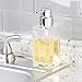 mDesign Square Glass Refillable Liquid Soap Dispenser Pump Bottle for Bathroom Vanity Countertop, Kitchen Sink - Holds Hand Soap, Dish Soap, Hand Sanitizer, Essential Oils - 2 Pack - Clear/Chrome