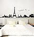 Paris Wall Decals - Eiffel Tower Wall Decor - Black and White Wall Stickers - Peel and Stick