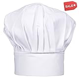 Ufaucet Adjustable Professional Kitchen Cooking Uniforms White Chef Hat, 1 Pack Chef Hats for Adults