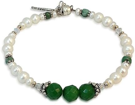 Raphael, Archangel of Healing - Emerald & Freshwater Pearl Bracelet