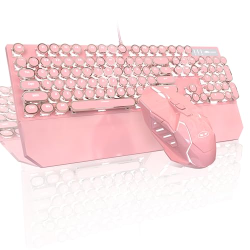 Typewriter Mechanical Gaming Keyboard Mouse Combo