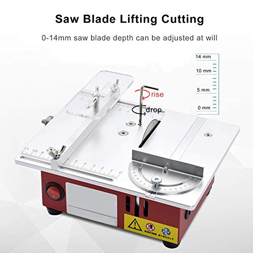 FZYE Mini tragbare Tischkreissägen Multifunktionales Sägeblatt-Hebeschneiden Einstellbare Geschwindigkeit für das… – Bild 5