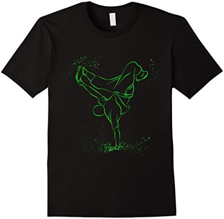 Men's Neon Breakdance T-Shirt Medium Black