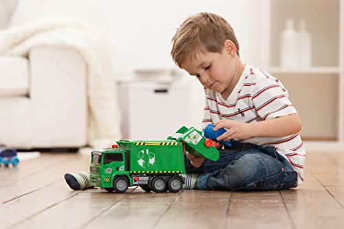 Dickie Toys Air Pump Garbage Truck, Müllabfuhr mit Luftpumpfunktion, Müllauto, Recycling, pneumatisch beweglicher… – Bild 5