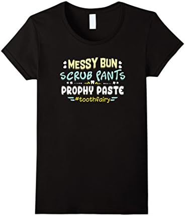 Womens Cute Toothfairy T-Shirt For Dental Hygienists and Assistants Small Black
