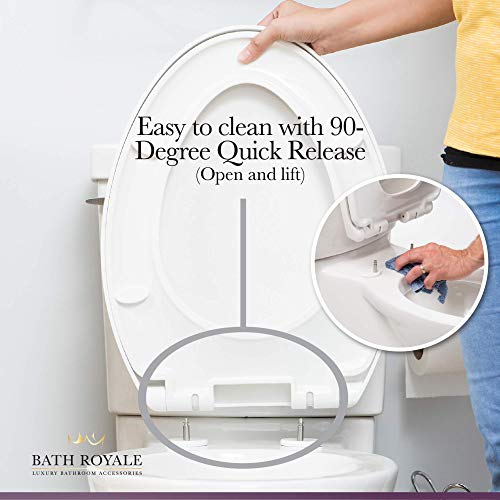 BATH ROYALE Toilet Seat for Potty Training, Elongated BR631B02, Almond