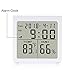 AE Life Temperature Humidity Gauge, Indoor Thermometer Hygrometer with Digital Alarm Clock, Backlit Accurate Monitor Clear Reading, Min/Max Records, °C/°F Switch, Calendar, Time Display - White
