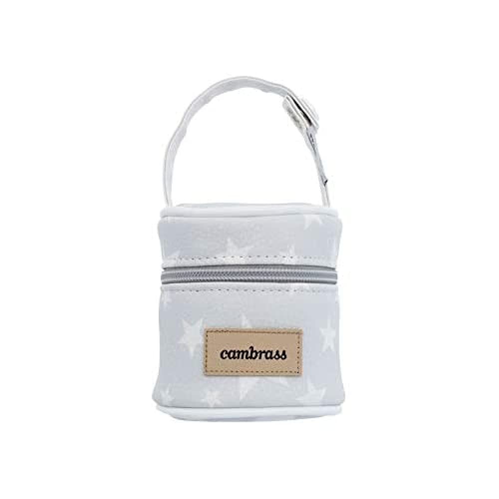 Cambrass Pacifier Holder, Etoile Grey, 8.5 x 8.5 x 11 cm