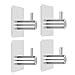 SKEMIX Self Adhesive Hooks,Heavy Duty Wall Hooks Coat Hooks Robe/Towel Hooks, 304 Stainless Steel Brushed Nickel Bathroom Kitchen Organizer (4-Pack)