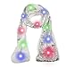 Luwint Colorful LED Flashing Sequin Scarf - Novelty Cool Lights Up Rave Clothing Accessories Toys Gifts for Women Kids Halloween Costume Birthday Party Games Ideas (Silver)