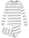 Petit Lem Big Boys' Cloud Stripe 2 Piece Pajama Set, Grey/White, 6