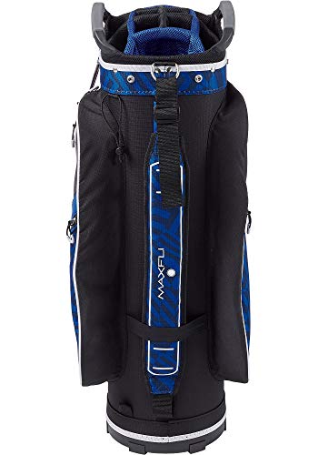 Maxfli 2019 Honors Plus Golf Cart Bag Lightweight 14-Way Top 3 Dividers w/Insulated Pocket (White/Blue)