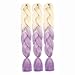 SONNET Jumbo Braids Hair 3bundles/lot 300g Synthetic Kanekalon Braiding Hair Extension for Box Twist Braiding with 10pcs Free Decoration Dreadlock Deads (Milky/Light-Purple)