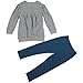 Jastore Kids Girls Clothing Set Long Sleeve T-Shirt +Pants Outfit (4T) Grey