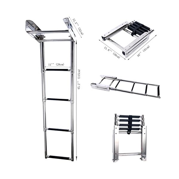 Amarine-made-4-step-Stainless-Steel-Under-Platform-Slide-Mount-Boat-Boarding-Telescoping-Ladder-FBA
