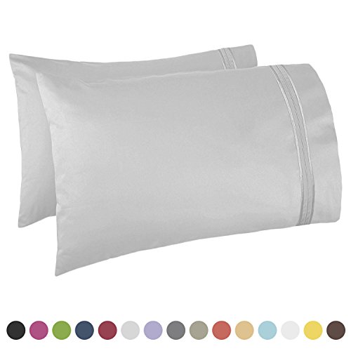 NestlLight Grey King Pillow Cases 2 – Soft King Size Pillow Case, 1800 Brushed Microfiber Pillowcases, Envelope Closure Pillowcase, King Pillow Covers, King Size Pillow Cases Set of 2, 20x40 Inches