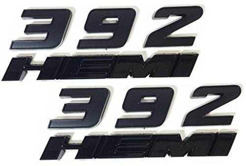 X2 New Black 392 Hemi 6.4L SRT Direct OEM Replacement Emblem for Mopar 68260794AA, 68260794AB