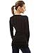 PattyBoutik Women V Neck Ribbed Tunic Knit Top (Black Small)
