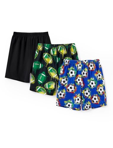 PATPAT Boy Pajama Shorts Summer Lounge Bottom for Kid Black Football Rugby 9 Years at Amazon