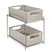 Seville Classics 2-Tier Pull-Out Sliding Drawer Kitchen Counter Organizer, Satin Pewter