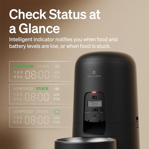 PETLIBRO Automatic Cat Feeders, Timed Cat Feeder with 180-Day Battery Life, Anti-Mistake Touch Design & Up to 6 Meals per Day, Air Automatic Cat Feeder with Timer - Ideal for Small/Medium Cat & Dog