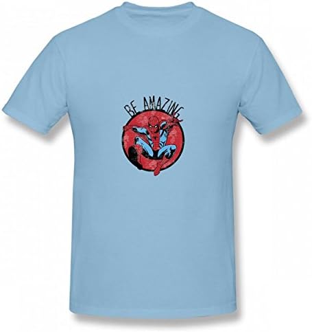 Hero Collection Spider Man Tshirt Printed Cotton T-Shirts Tops Logo Original Man Tee Sky Blue