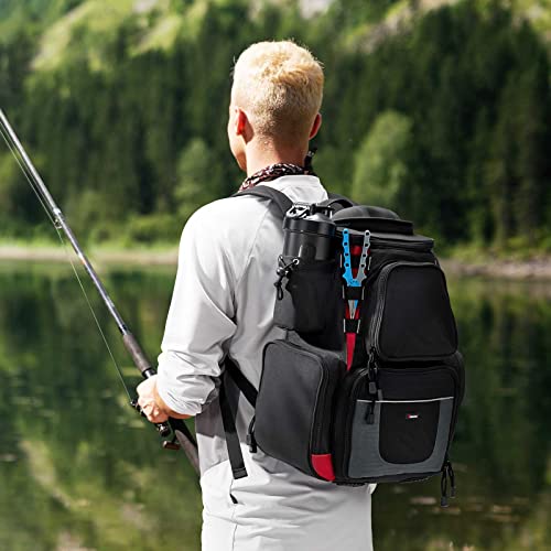 Piscifun Fishing Tackle Backpack with 4 Trays Large Waterproof Tackle