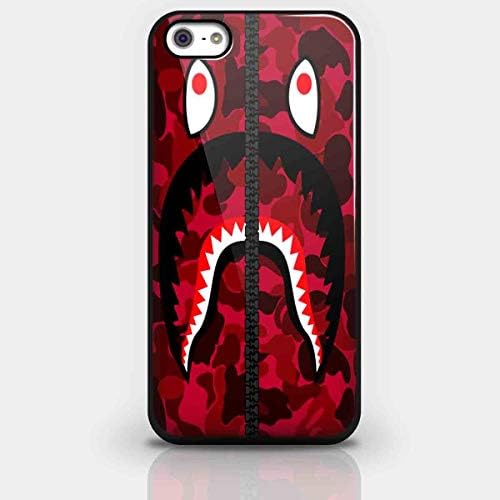 for iPhone Bape Case, A Bathing Ape (Bape) Slim Protective Premium Hard Case for iPhone (Red Bape, iPhone 6/6s)