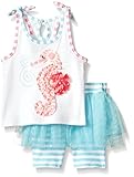 Mud Pie Baby Girl Two Piece Playwear Set Sleeveless, Multi, 12-18 Months