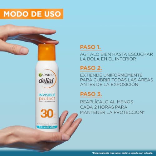 Garnier Delial Invisible Protect Bruma Cuerpo FPS30+ con Aloe Vera, 150ml