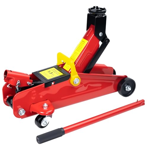 HYCHIKA 1.5 Ton Hydraulic Car Jack, Hydraulic Car Jack, Lifting Jack, with Quick Lift Pump with Hydraulic Piston, Lifting Range: 135-320 mm, for Cars, Tire Change
