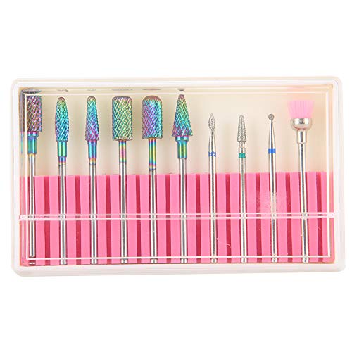 ネイルビット ネイルマシンビット ジルコニア ビット ネイルドリルビットセット、10pcs 2.35mmネイルアートグラインディングヘッドデッドスキンリムーバルネイルドリルビットサンディング研磨ヘッドセット マニキュアホームサロン用