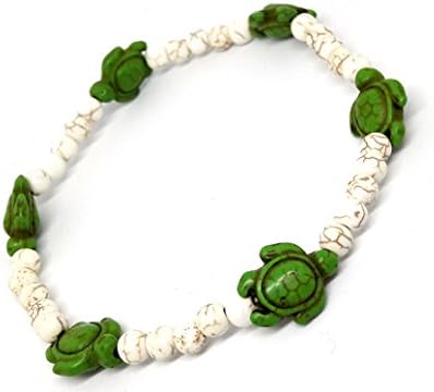 Anklet Sea Turtle Green Bead Anklet Beautiful Handmade for Women Teens and Girls