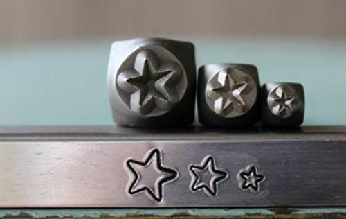 Brand New 3 Stamp 7mm, 5mm and 3mm Rounded Corner Star Metal Punch Design 3 Stamp Set - Supply Guy - CH-31327mm