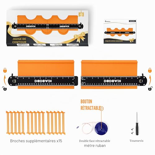 DODOWIN Connectable Contour Gauge 50 cm Copier Profile Parquet Shape Tracing Tools Tile Cutter Fathers Day Gift Dad Gift Idea Father's Day Gift for Dad