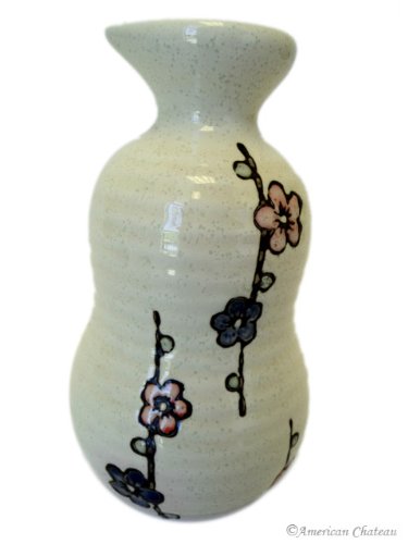 5 Piece Japanese Hand Made Ceramic Saki Rice Wine Set with Carafe & 4 Cups
