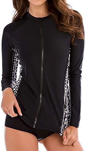 Avellara Womens Long Sleeve Rash Guard Swim Shirt UV Rash Guard Tops Swimwear