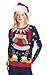 Faux Real - Women's Miss Claus Ugly Sweater Long Sleeve T-Shirt - Large