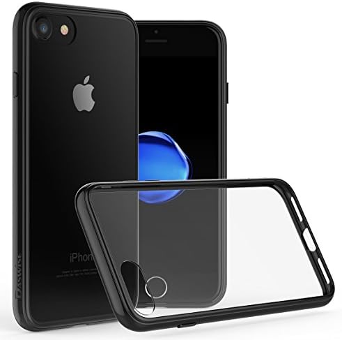 iPhone 7 Case, Daswise Hard Poly-carbonate + Reinforced TPU [Slim Fit] Bumper, Scratch-Resistant Clear Back Cover [Shock Absorbent] for Apple iPhone 7 (4.7 Inch) (Jet Black)