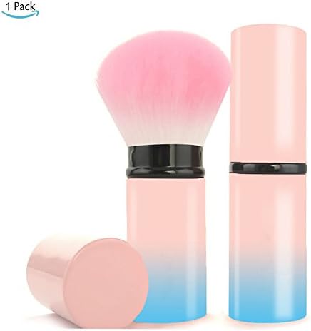 Retractable Makeup Brush Kabuki Brushes Beauty Gift Bronzer Powder Concealer BB Cream Tool With Ultra Soft Synthetic Bristles (BlackRound)