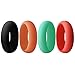 Aven Womens Silicone Wedding Ring - 4 Rings Pack - 5.5mm Wide(2mm Thick)-Black, Coral, Red, Turquoise(5)