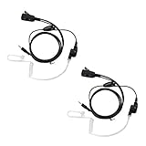 Lot 2 x Coodio Surveillance Earpiece VOX/PTT Headset Bodyguard FBI [Covert Acoustic Tube] Mic Microphone For 1 Pin Cobra MicroTalk 2 Way Radio Walkie Talkie