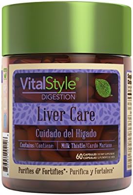VitalStyle Liver Detox Cleanse and Liver Support Supplement, Natural Formula with 400 mg of Milk Thistle, Curcumin, Choline, Inositol and Antioxidants to detoxify your body and promote liver health