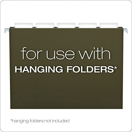 Pendaflex Insertable Plastic Tabs Hanging Folder Tabs, 2", Clear, 25