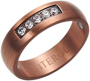 VITEROU 6MM Classic Pure Copper Therapy Band Ring with 2 Magnets for Arthritis Pain Relief,Size 6-13 (6)
