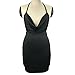 VANCOL Women's Sexy Deep V-Neck Halter Backless Slit Mini Party Club Dress (M, Black2)