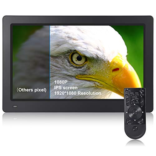 LESHP Digital Photo Frame 15.6 Inch 1920x1080 Hi-Res with IPS LCD and Motion Sensor 1080P Full HD Video Playback Photo Calendar Slideshow Music Video Player Non-WiFi (Gift:8G Card Class 10)