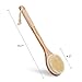 Pretty See Bath Body Brush Boar Bristles Exfoliating Body Massager with Long Wooden Handle for Dry Brushing and Shower
