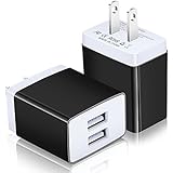 Phone Charger, Costyle 2 Pack 3.1 Amp 15.5 Watt Dual USB 2 Port Home Travel Power Adapter Compatible iPhone X 8 7 SE 6S Plus, Samsung Galaxy S8 S7 Edge Note 8 6, iPad Air Mini, HTC One (Black)
